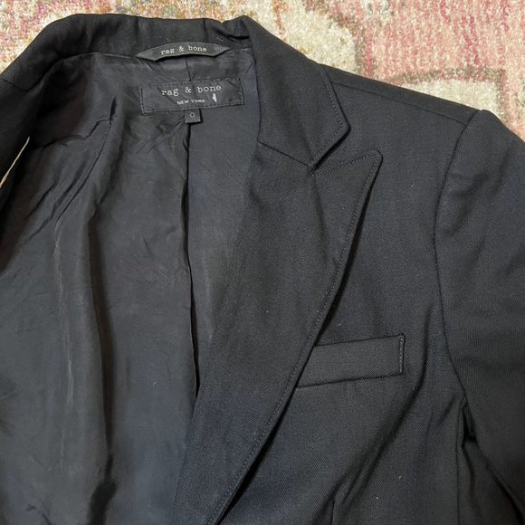 ⭐️50% SALE⭐️ Rag & Bone Black Wool Blazer Women's Size 0 - Picture 6 of 9
